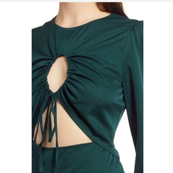 Open Edit Sz. XXS Long Sleeve Blouse with Front Cut Outs Sexy Nightime Club - Picture 2 of 8